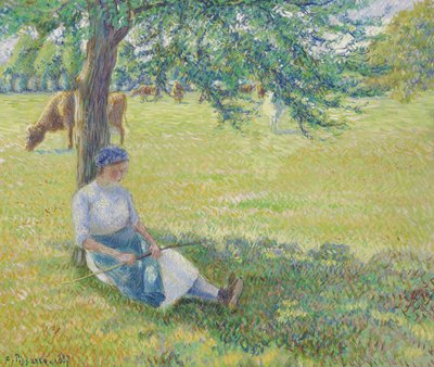 Kuhhirtin, Eragny von Camille Jacob Pissarro